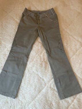 Joie Taupe straight leg Pants with Subtle Stitching size 24